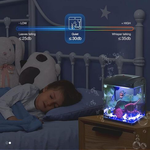 خزان أسماك سعة 4 جالون، خزان أسماك صغير مزود بفلتر وإضاءة نباتية LED ونظام تصفية، مجموعة أدوات بدء تشغيل قنديل البحر من بيتا جمبري غوبي، حوض أسماك زجاجي لخزان الأسماك ذاتي التنظيف in Kuwait