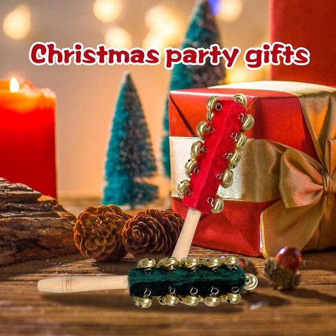 12 Pcs Christmas Hand Sleigh Bells Stick Hand Bell Instruments Wooden Handle Jingle Bells Stick Musical Instruments for Christmas Concerts PartiesWedding Birthday Party Supplies (21 Bells) in Saudi Arabia