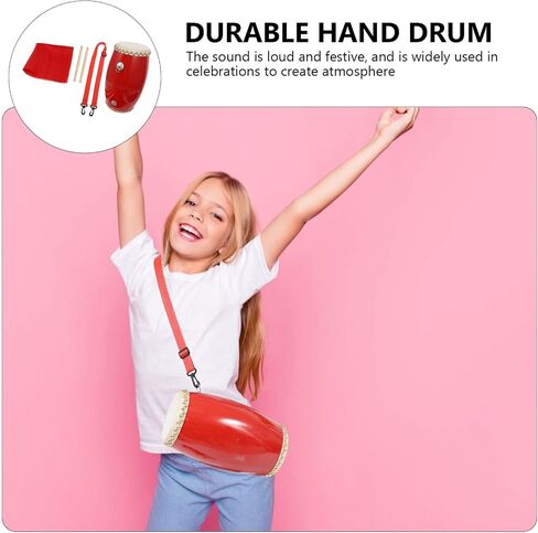 ERINGOGO 1 Set Cowhide Percussion Instrument Cowhide Waist Drum Simple Waist Drum Traditional Simple Waist Drum Chinese Waist Drum for Dance Performance in Kuwait