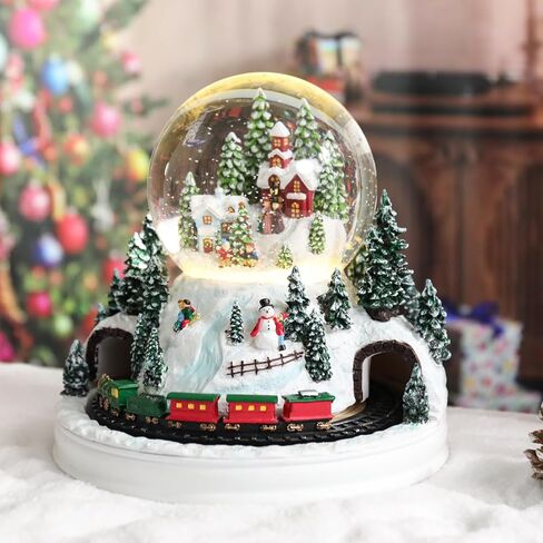 Christmas Snow Globes, Snow globes Christmas with Music, Snow Globes for Kids Girls and Boys, Santa and snow house Snow Globe with Multi Color Changing LED Lights Christmas Birthday Gift Decor（Golden） in Kuwait