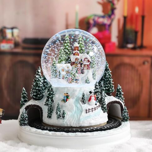 Christmas Snow Globes, Snow globes Christmas with Music, Snow Globes for Kids Girls and Boys, Santa and snow house Snow Globe with Multi Color Changing LED Lights Christmas Birthday Gift Decor（Golden） in Kuwait