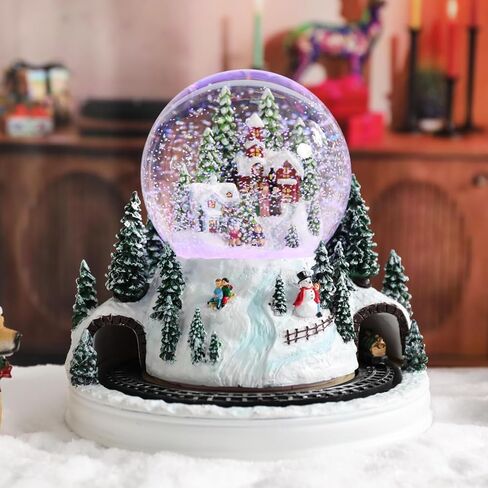 Christmas Snow Globes, Snow globes Christmas with Music, Snow Globes for Kids Girls and Boys, Santa and snow house Snow Globe with Multi Color Changing LED Lights Christmas Birthday Gift Decor（Golden） in Kuwait