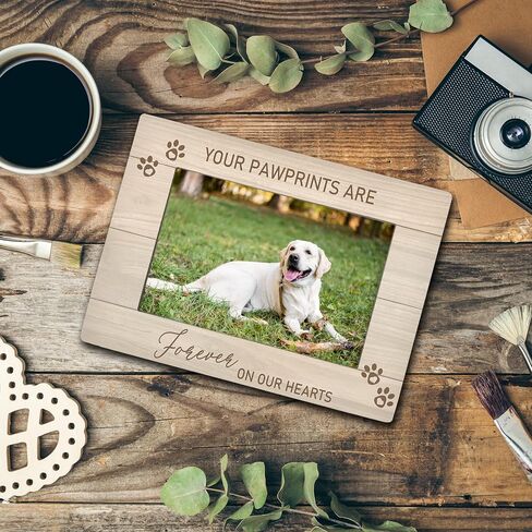 Pet Memorial 4x6 Picture Frame, Dog Cat Bereavement Remembrance Gifts, Sympathy Gifts for Loss Of Pet Dog Cat, the Best Angels Have Wings and Whiskers Picture Photo Frames for Desk Decor in Kuwait