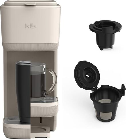 bella Single Serve Coffee Maker, K Cup & Coffee Ground Compatible, Oatmilk in Kuwait