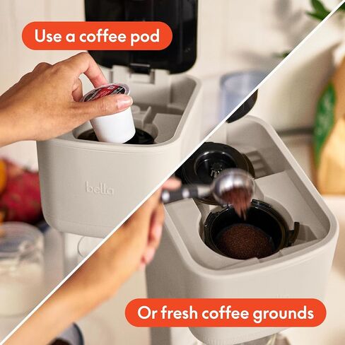 bella Single Serve Coffee Maker, K Cup & Coffee Ground Compatible, Oatmilk in Kuwait