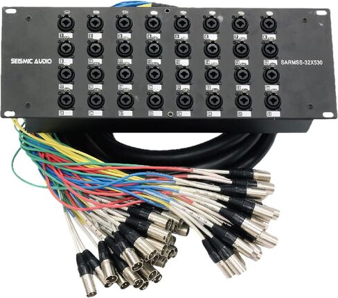 Seismic Audio Rack Mount 24 Channel TRS Combo Splitter Snake Cable-5' and 15' XLR Trunks (SARMSS-24x515) in Kuwait
