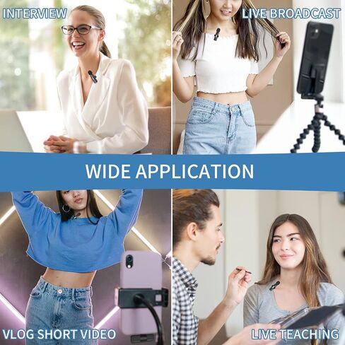 IIQ Wireless Lavalier Microphone for iPhone, Mini Professional Wireless Lavalier Microphone, Wireless Clip Mic, Tiny Lapel Microphone for iPad, for Video Interview Podcast, Facebook, YouTube in Saudi Arabia