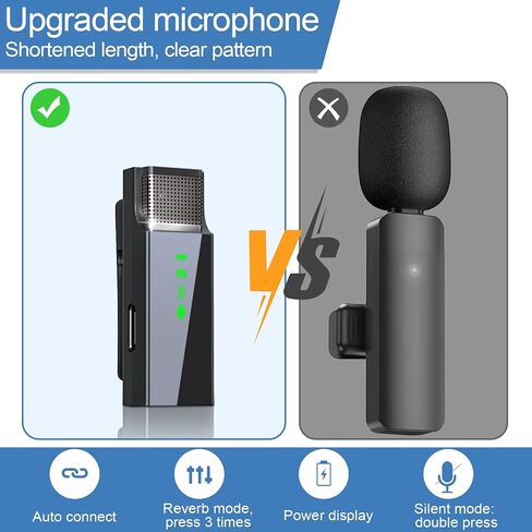 IIQ Wireless Lavalier Microphone for iPhone, Mini Professional Wireless Lavalier Microphone, Wireless Clip Mic, Tiny Lapel Microphone for iPad, for Video Interview Podcast, Facebook, YouTube in Saudi Arabia
