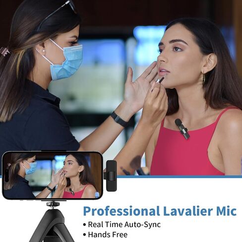 IIQ Wireless Lavalier Microphone for iPhone, Mini Professional Wireless Lavalier Microphone, Wireless Clip Mic, Tiny Lapel Microphone for iPad, for Video Interview Podcast, Facebook, YouTube in Saudi Arabia