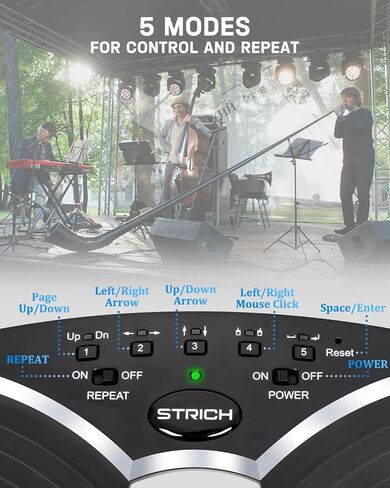 STRICH Wireless Page Turner Pedal for iPad, Rechargeable Music Page Turner Pedal, USB Silent Foot Pedal for Tablets Smartphones iPad Pro Multimedia Platforms PC, SPT-10 in Saudi Arabia