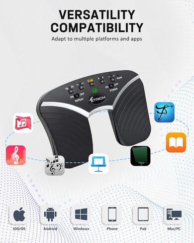STRICH Wireless Page Turner Pedal for iPad, Rechargeable Music Page Turner Pedal, USB Silent Foot Pedal for Tablets Smartphones iPad Pro Multimedia Platforms PC, SPT-10 in Saudi Arabia