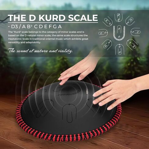 MOOZICA Steel Handpan Tongue Drum, 14" Portable Amara Scale Handpan Tongue Drum With Octave Overtone Design, Handpan Drum for beginner and professional (Amara,White) in Kuwait