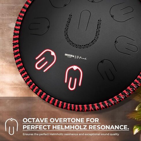 MOOZICA Steel Handpan Tongue Drum, 14" Portable Amara Scale Handpan Tongue Drum With Octave Overtone Design, Handpan Drum for beginner and professional (Amara,White) in Kuwait