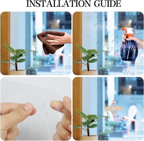 24PCS Window stickes Window Decals for Bird Strikes - Anti-Collision Window Clings to Save Birds from Window Collisions,Non Adhesive Prismatic Window Clings, Rainbow Stickers in Saudi Arabia