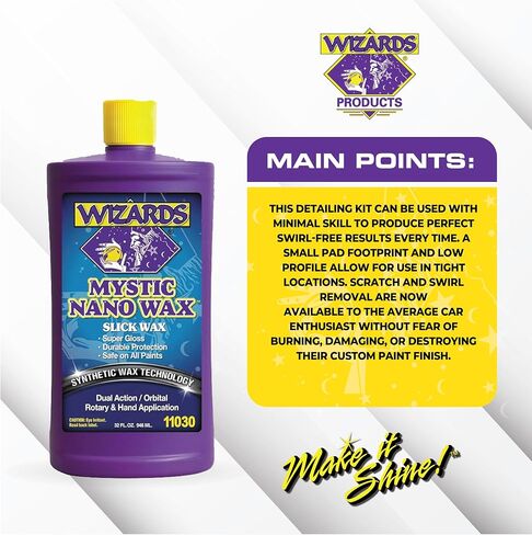 Wizards Mystic Nano Car Wax Polish - Protects and Provides Extreme Gloss and Slickness - Safe For All Paint and Clear Types Car Polishing Compound - For Both Machine and Hand Use - 8 oz in Saudi Arabia