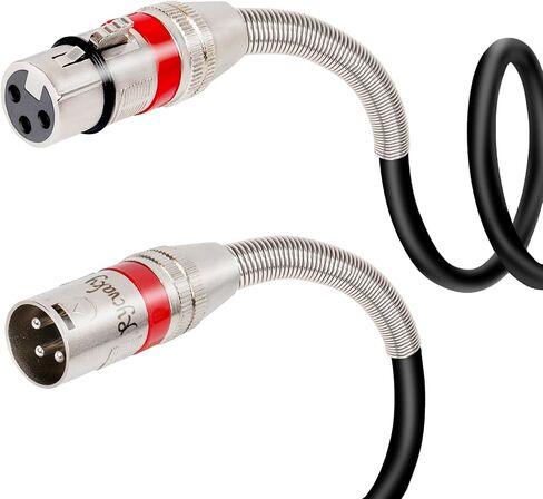 XLR Microphone Cable for Recording Studio Speaker, PA System,Metal Spring SR,3-Pin Balanced Shielded XLR Male to Female Cord, XLR Speaker Cables, Mic Cord, Podcast, Multi, 3 Feet, 6 Pack in Saudi Arabia
