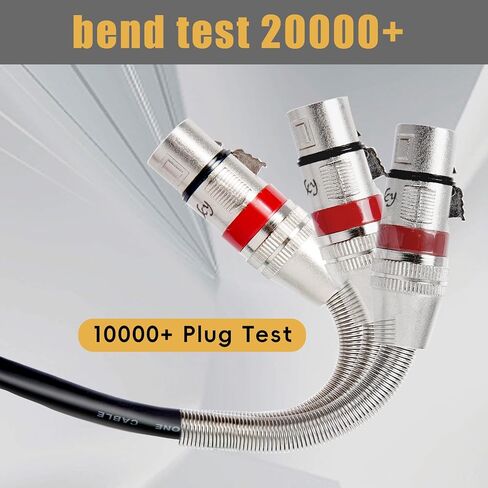 XLR Microphone Cable for Recording Studio Speaker, PA System,Metal Spring SR,3-Pin Balanced Shielded XLR Male to Female Cord, XLR Speaker Cables, Mic Cord, Podcast, Multi, 3 Feet, 6 Pack in Saudi Arabia