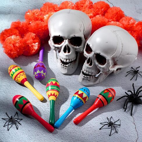Hungdao 36 Pcs Mini Mexican Fiesta Wooden Maracas Bulk 6 Designs Wooden Maracas Noisemaker for Fiesta Party Favors Cinco De Mayo Party Supplies Decor Taco Tuesday Event Luau Game (Classic Style) in Saudi Arabia