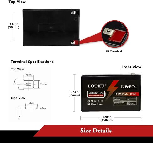 12V 9Ah Lithium LiFePO4 Deep Cycle Battery 2 Pack, 3000+ Cycle Rechargeable Lithium Iron Phosphate Battery for Solar, Fish Finder, Lighting, Feeder, Off-Grid Applications with 10A BMS in Saudi Arabia