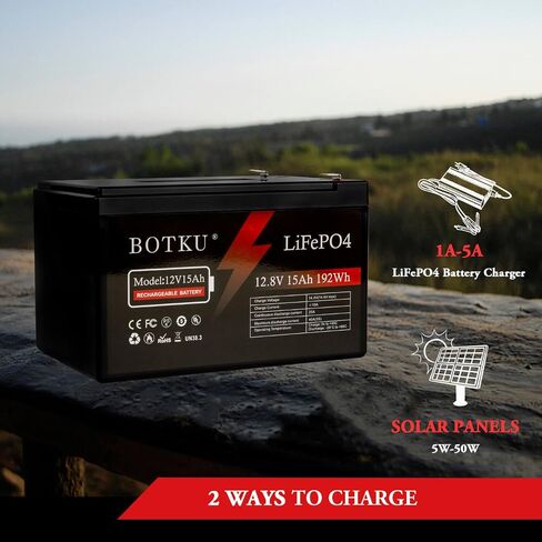 12V 9Ah Lithium LiFePO4 Deep Cycle Battery 2 Pack, 3000+ Cycle Rechargeable Lithium Iron Phosphate Battery for Solar, Fish Finder, Lighting, Feeder, Off-Grid Applications with 10A BMS in Saudi Arabia