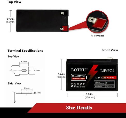 12V 9Ah Lithium LiFePO4 Deep Cycle Battery 2 Pack, 3000+ Cycle Rechargeable Lithium Iron Phosphate Battery for Solar, Fish Finder, Lighting, Feeder, Off-Grid Applications with 10A BMS in Saudi Arabia