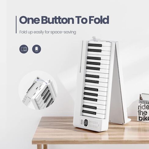 Piano Keyboard 61 Keys, Folding Digital Piano with Light up Key, Semi-Weighted & Bluetooth MIDI Portable Piano Keyboard for Beginners, Teens, Adult (Piano Bag, Stand Included) in Saudi Arabia