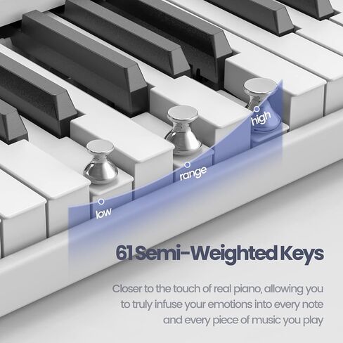 Piano Keyboard 61 Keys, Folding Digital Piano with Light up Key, Semi-Weighted & Bluetooth MIDI Portable Piano Keyboard for Beginners, Teens, Adult (Piano Bag, Stand Included) in Saudi Arabia