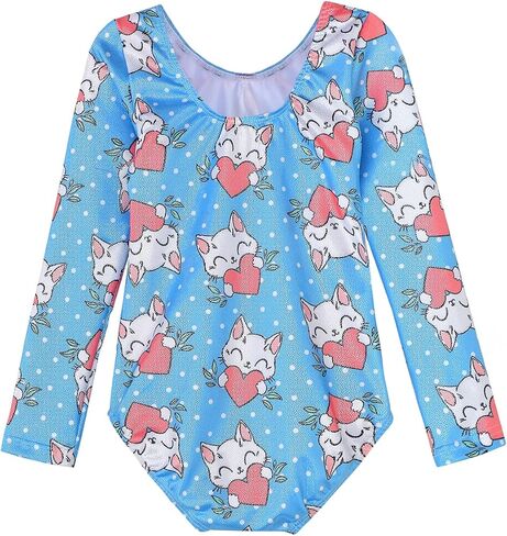 Belovance Gymnastics Leotards for Girls Dance Outfits Long Sleeves Tumbling Bodysuits Sparkly Rainbow Rhinestone Dancewear in Kuwait