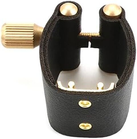 جلد باس كلارينيت رباط كلارينيت ساكس غطاء قطعة الفم أدوات استبدال الأجزاء، أسود، YZR0082 in Kuwait