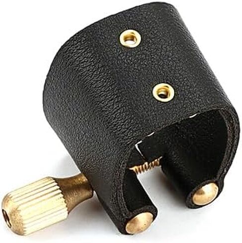 جلد باس كلارينيت رباط كلارينيت ساكس غطاء قطعة الفم أدوات استبدال الأجزاء، أسود، YZR0082 in Kuwait