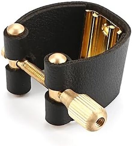 جلد باس كلارينيت رباط كلارينيت ساكس غطاء قطعة الفم أدوات استبدال الأجزاء، أسود، YZR0082 in Kuwait