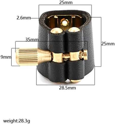 جلد باس كلارينيت رباط كلارينيت ساكس غطاء قطعة الفم أدوات استبدال الأجزاء، أسود، YZR0082 in Kuwait