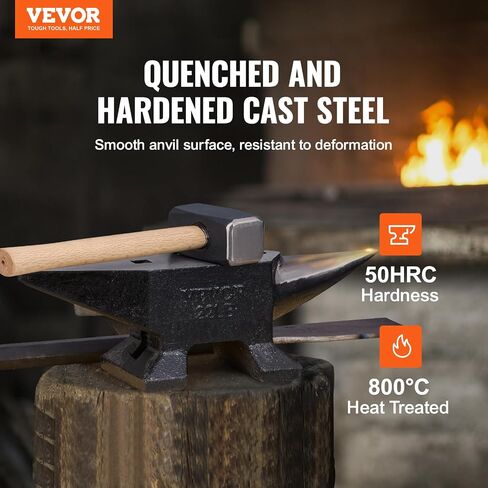 VEVOR Cast Iron Anvil, 100 Lbs(45kg) Single Horn Anvil with 10.4 x 5 in Countertop and Stable Base, High Hardness Rugged Round Horn Anvil Blacksmith, for Bending, Shaping, Twisting in Saudi Arabia