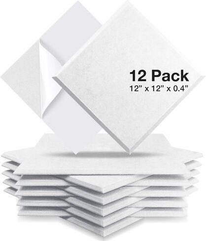 Fstop Labs 0.4" X 12" X 12" Acoustic Foam Panels, Sound Absorbing Panel, Beveled Edge Tiles Soundproof Foam Insulation, Soundproof Wall Panels in Saudi Arabia