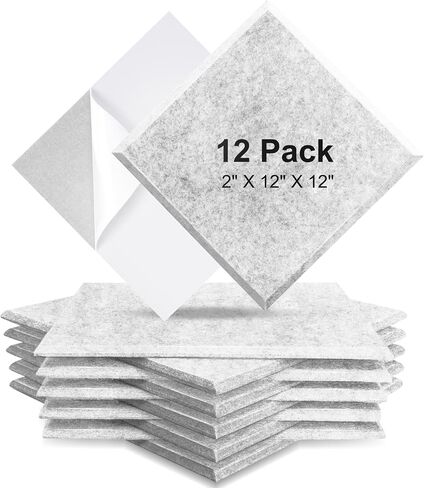 Fstop Labs 0.4" X 12" X 12" Acoustic Foam Panels, Sound Absorbing Panel, Beveled Edge Tiles Soundproof Foam Insulation, Soundproof Wall Panels in Saudi Arabia