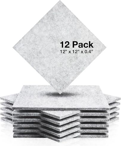 Fstop Labs 0.4" X 12" X 12" Acoustic Foam Panels, Sound Absorbing Panel, Beveled Edge Tiles Soundproof Foam Insulation, Soundproof Wall Panels in Saudi Arabia
