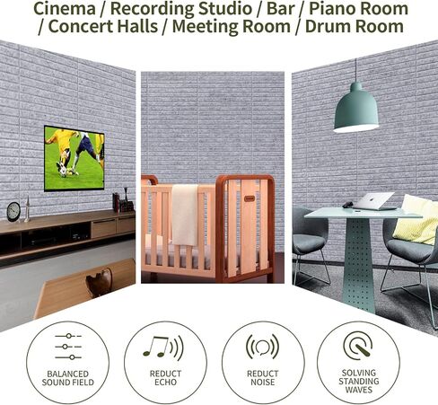 16 Pcs Pro Grade Soundproof Wall Panels,Acoustic Panels,Premium Sound Panels,Better Than Foam,Wedge Design,with Adhesive on Back,for Acoustical Treatments/Professional Studio,12×12×0.4 in(Light Grey) in Kuwait