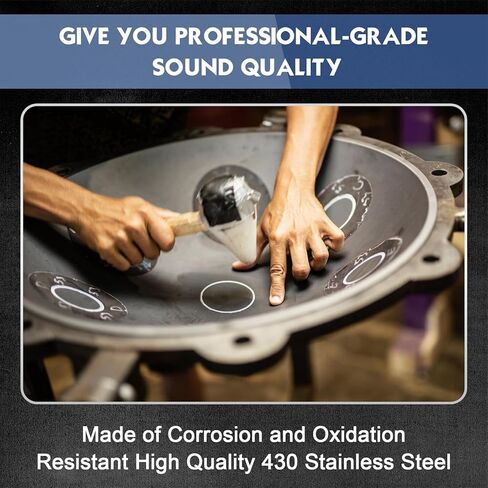 طبلة اللسان الفولاذية - 11 ملاحظة 6 بوصات طبلة المطر على شكل حرف C أدوات شفاء الصوت - طبلة يدوية للتأمل والترفيه والتعليم الموسيقي والحفلات الموسيقية وشفاء العقل واليوجا (ذهبي) in Kuwait