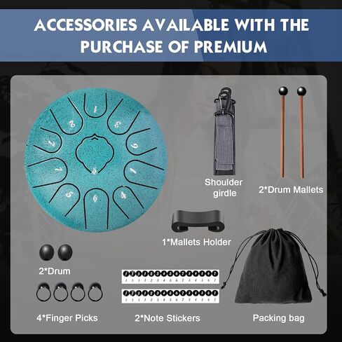 طبلة اللسان الفولاذية - 11 ملاحظة 6 بوصات طبلة المطر على شكل حرف C أدوات شفاء الصوت - طبلة يدوية للتأمل والترفيه والتعليم الموسيقي والحفلات الموسيقية وشفاء العقل واليوجا (ذهبي) in Kuwait