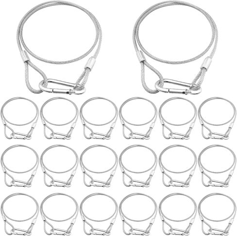 32'' Safety Cables 20 Pack, Czgor Stainless Steel Safety Cables with Carabiner Lock Lighting Fall Prevention Security Cable Safety Rope for DJ Stage Lighting Bicycle Luggage Lock 110lb Load Capacity in Saudi Arabia