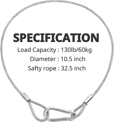 32'' Safety Cables 20 Pack, Czgor Stainless Steel Safety Cables with Carabiner Lock Lighting Fall Prevention Security Cable Safety Rope for DJ Stage Lighting Bicycle Luggage Lock 110lb Load Capacity in Saudi Arabia