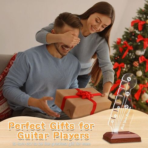 Lampeez Light Up Headstock Shaped Guitar Pick Holder Desktop, Clear Acrylic Solid Wood Pick Holder with USB Powered for Picks Storage and Display, Guitar Gifts for Guitar Players Enthusiasts in Saudi Arabia