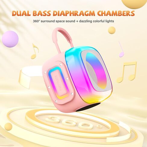 آلة كاريوكي للأطفال، آلة كاريوكي صغيرة محمولة مع 2 ميكروفونات لاسلكية وأضواء ملونة، أفكار هدايا لحفلات المنزل العائلي وأعياد الميلاد وأعياد الميلاد للفتيات والأولاد من سن 3 إلى 12 سنة فما فوق in Kuwait