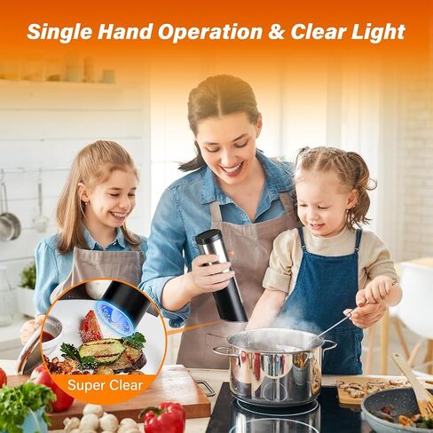 Gravity Electric Grinder, Electric Salt & Pepper Grinder Set, Battery Powered with LED Light, Adjustable Coarseness, Safety Switch, Stainless Steel, Black in Saudi Arabia