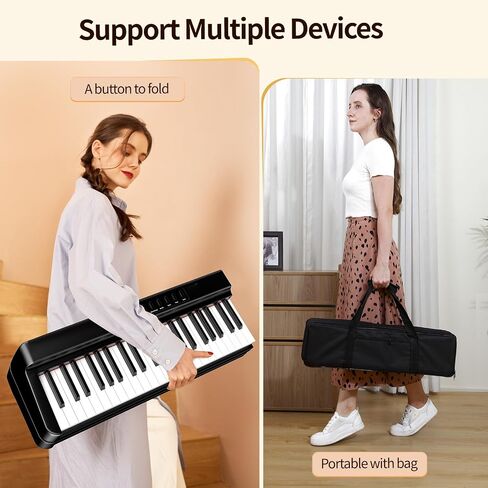 TERENCE Digital Piano 88 Key Weighted Keyboard, Full Size Piano Keyboard with 2X15W Speakers, Music Stand, Keyboard Stickers, and Sustain Pedal, Portable Folding Piano Gift Teaching for Beginners in Kuwait