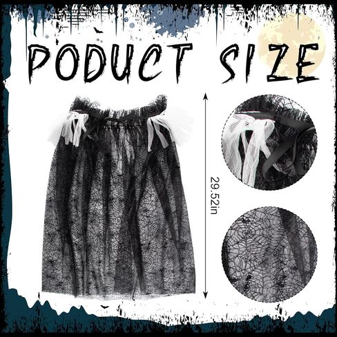 Halloween Cape Spiderweb Cloak for Halloween Cosplay Dress Up Lace Spiderweb Cape Costume for Women Party Supplies 30in in Kuwait