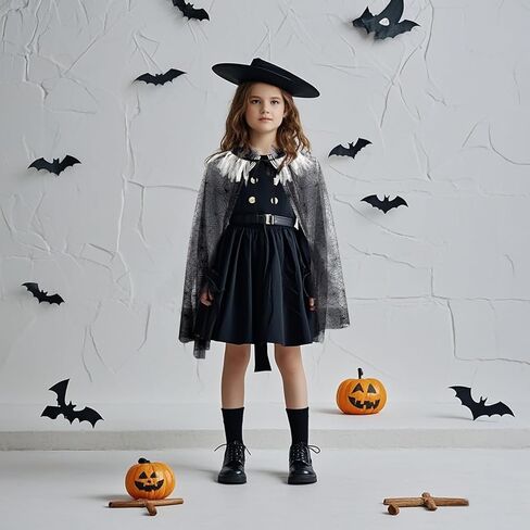 Halloween Cape Spiderweb Cloak for Halloween Cosplay Dress Up Lace Spiderweb Cape Costume for Women Party Supplies 30in in Kuwait