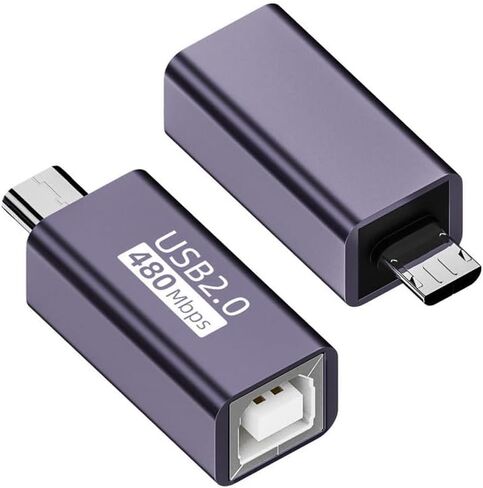 MIDI Female to Mini USB Adapter, Connects Printer Female to Mini USB Port (2 Packs), Suitable for Printers, Mini USB, Digital Pianos, Synthesizers, MIDI Devices/Laptops (Purple) in Saudi Arabia