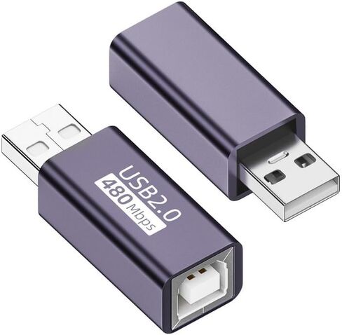 MIDI Female to Mini USB Adapter, Connects Printer Female to Mini USB Port (2 Packs), Suitable for Printers, Mini USB, Digital Pianos, Synthesizers, MIDI Devices/Laptops (Purple) in Saudi Arabia
