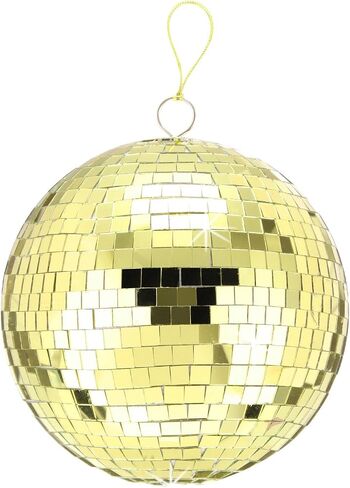 MECCANIXITY Disco Ball Mirror Ball 6 Inch Hanging Disco Balls with Hanging Ring and Rope for Party Dance Wedding Stage Festival Christmas Club Home Decoration, Gold in Saudi Arabia